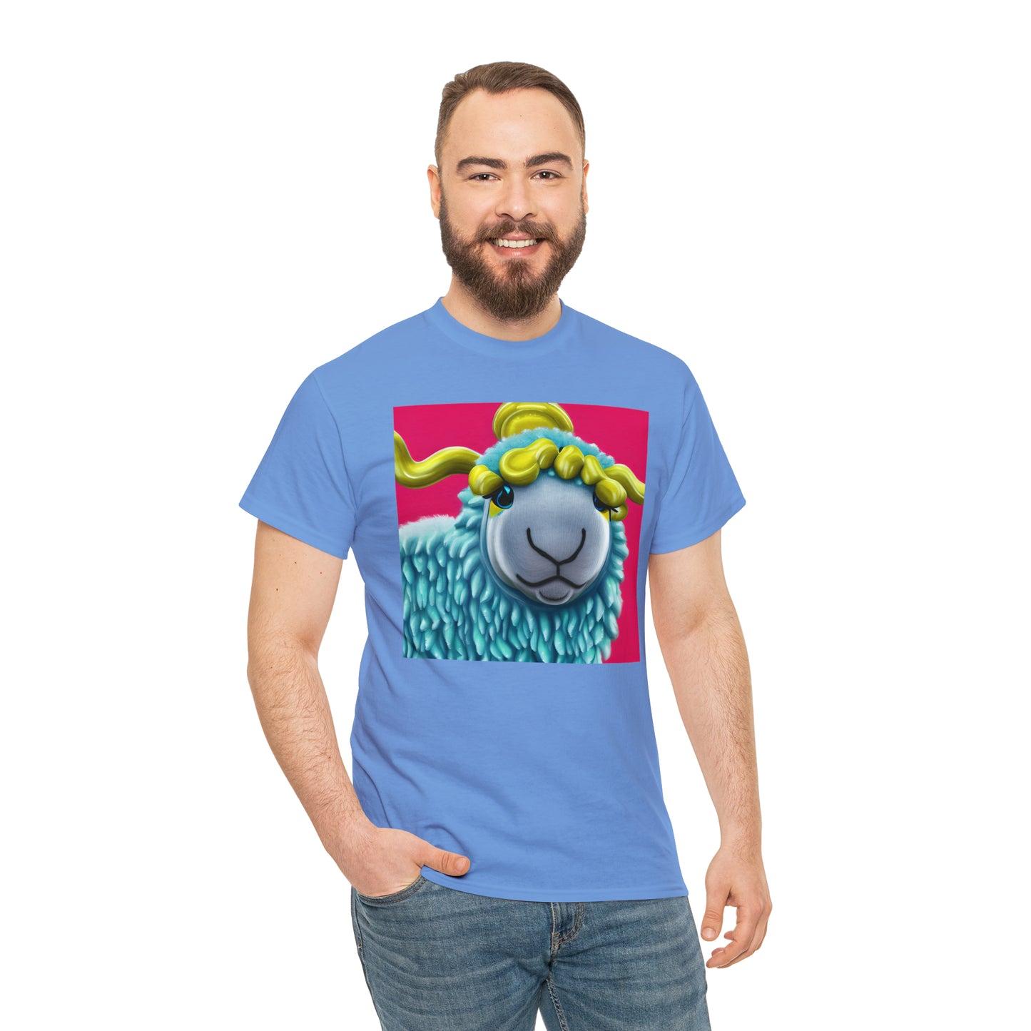 Unisex Heavy Cotton Tee - Blue Sheep 0001