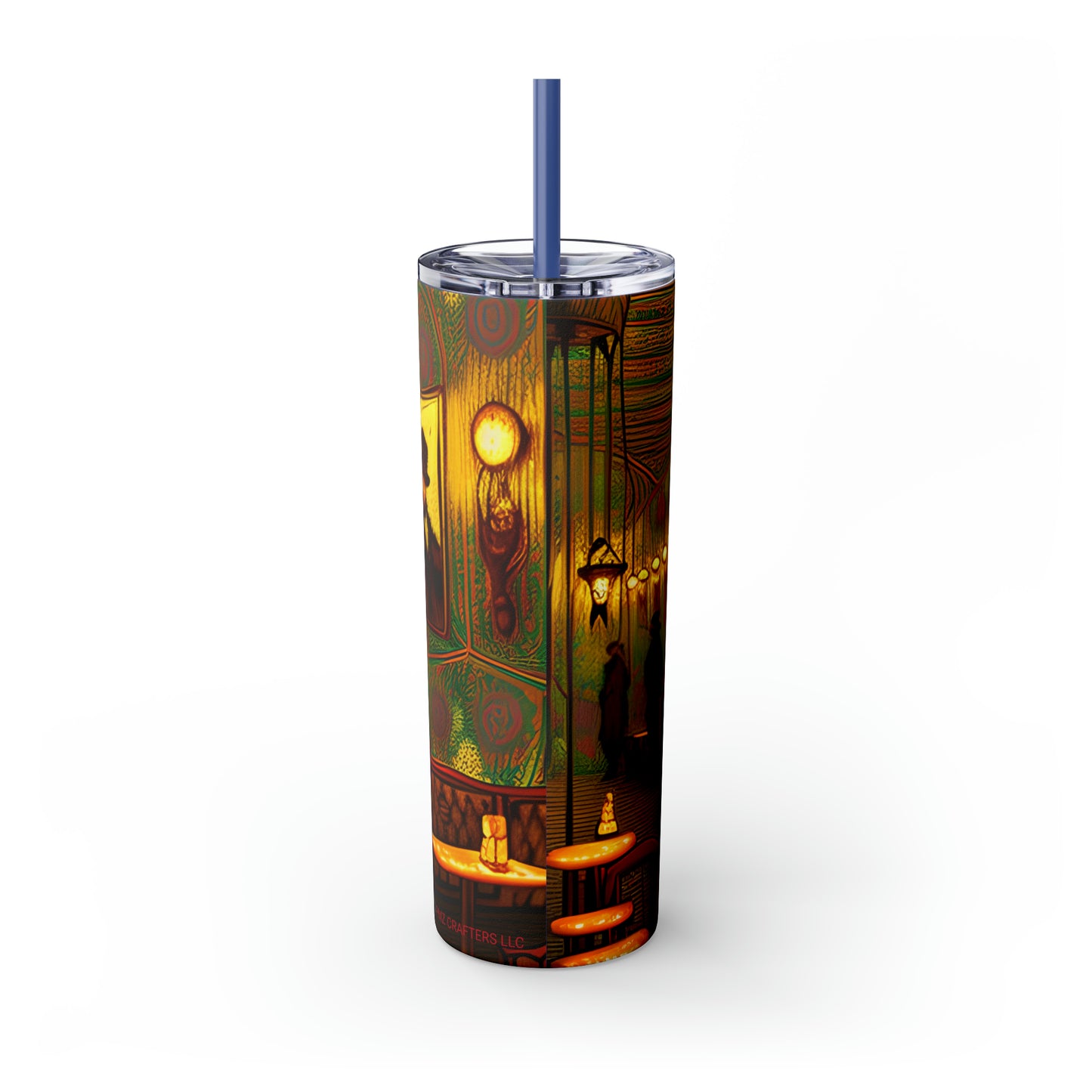 Skinny Tumbler with Straw, 20oz - Cafe Table Shadows 0001