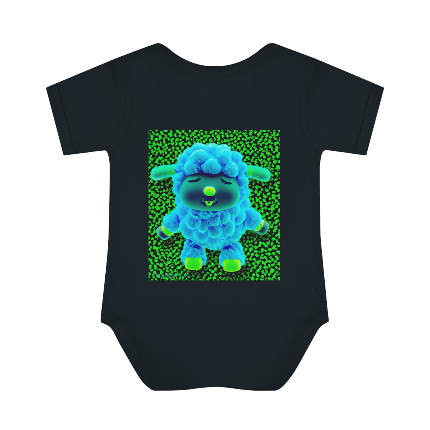 Infant Baby Rib Bodysuit - Deep Blue Sheep 0001