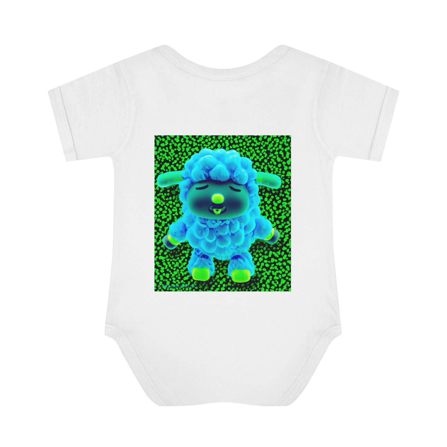 Infant Baby Rib Bodysuit - Deep Blue Sheep 0001