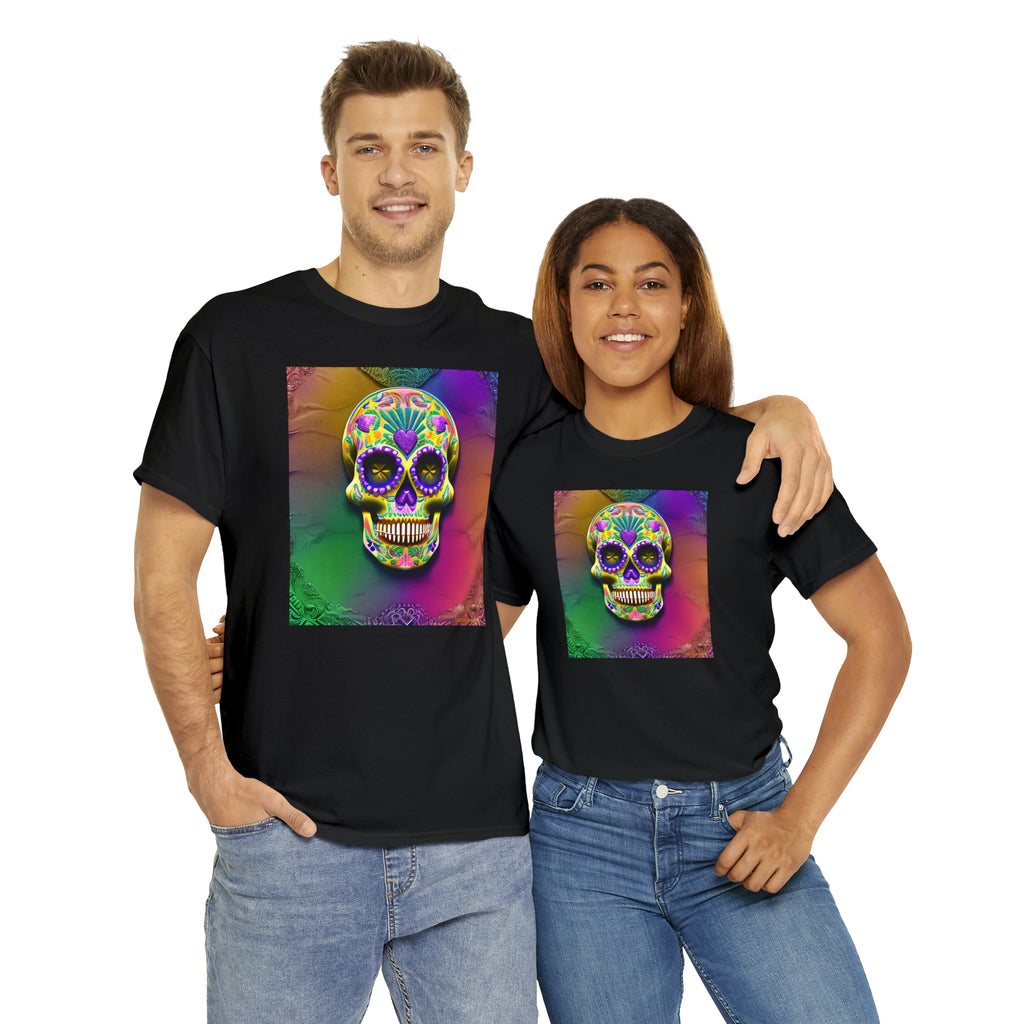 Unisex Heavy Cotton Tee - Sugar Skull 0002