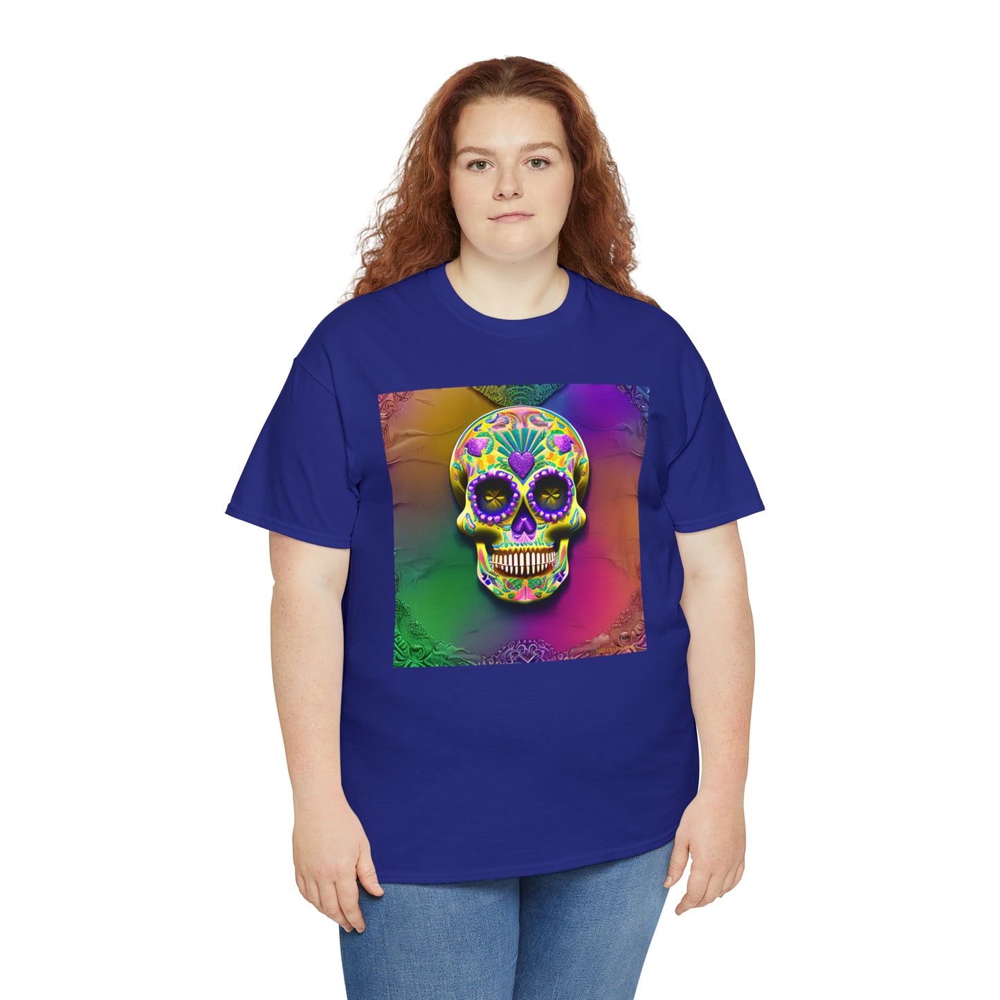 Unisex Heavy Cotton Tee - Sugar Skull 0002