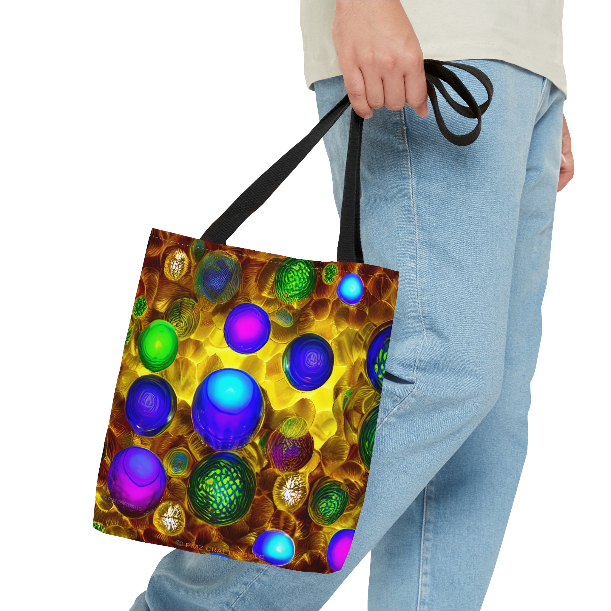 Tote Bag (AOP) - 3D Vibrant Circles 0001