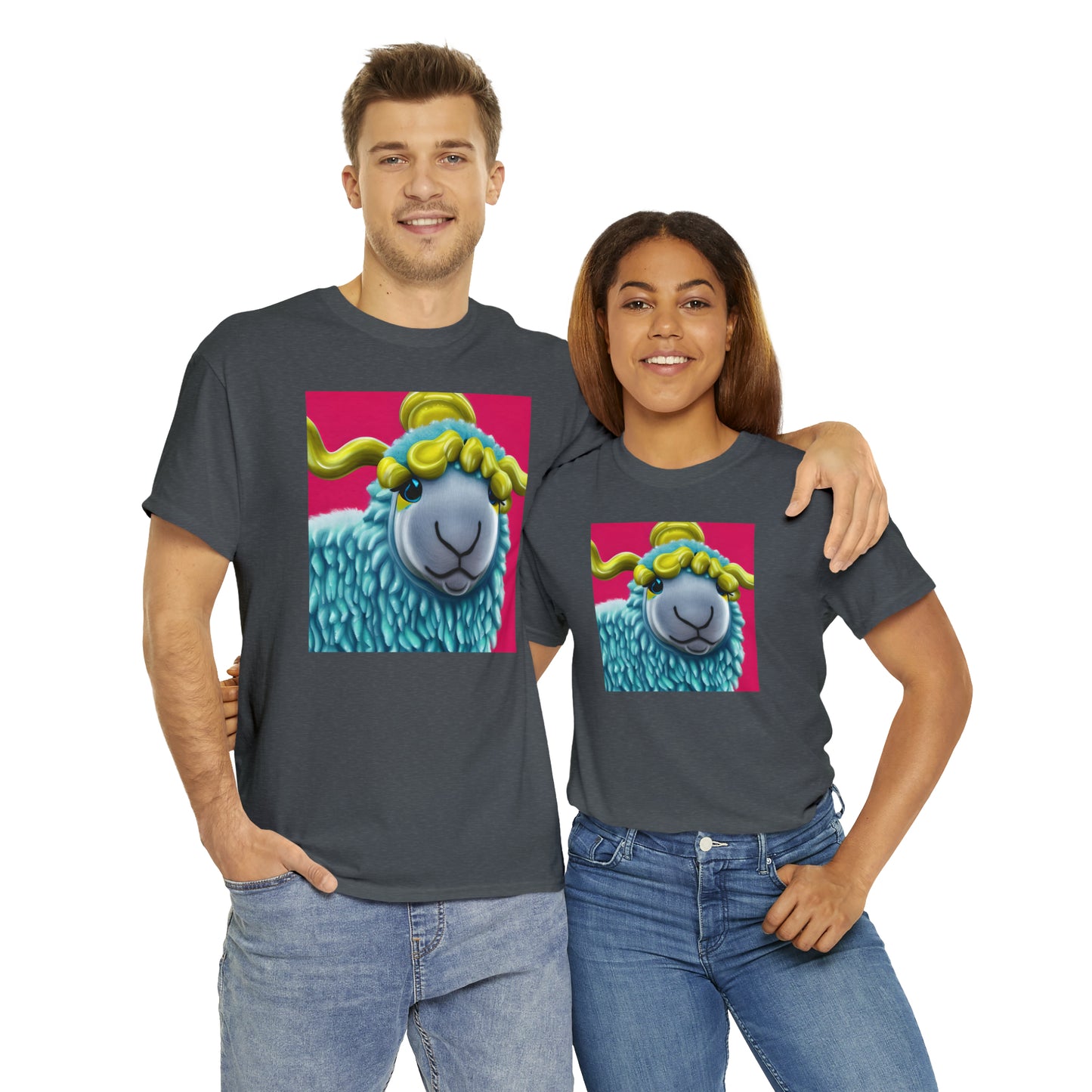 Unisex Heavy Cotton Tee - Blue Sheep 0001