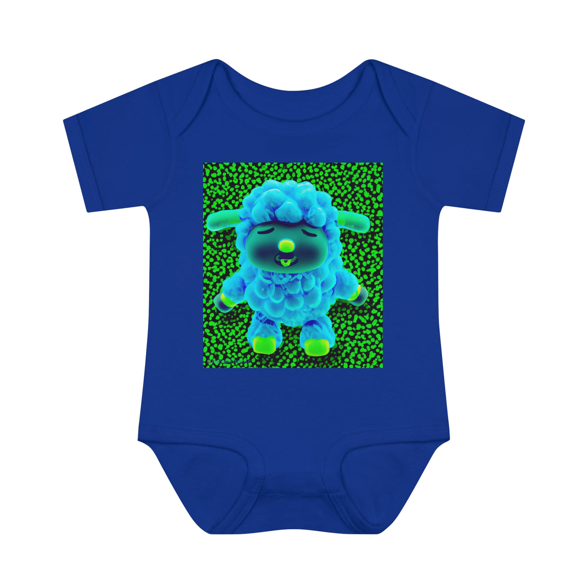 Infant Baby Rib Bodysuit - Deep Blue Sheep 0001