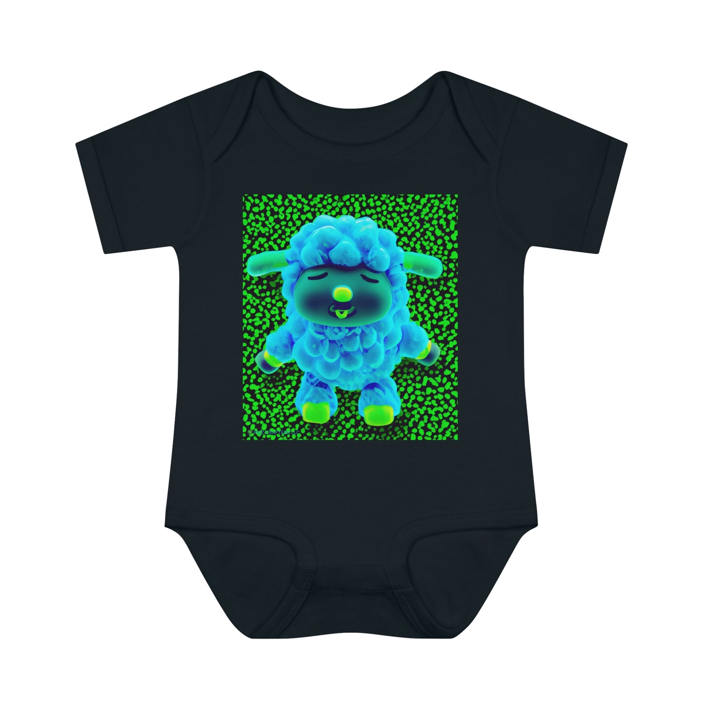 Infant Baby Rib Bodysuit - Deep Blue Sheep 0001