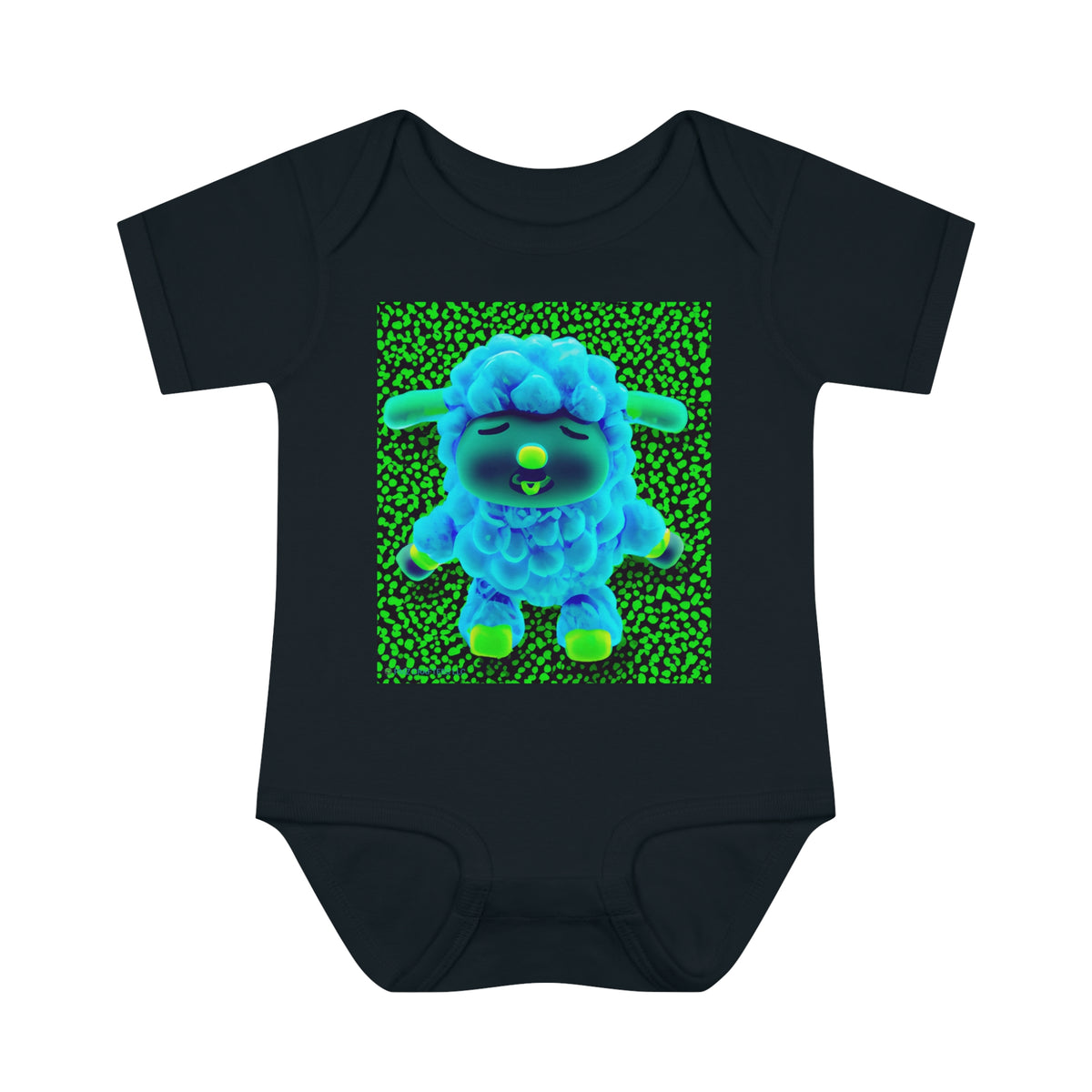 Infant Baby Rib Bodysuit - Deep Blue Sheep 0001