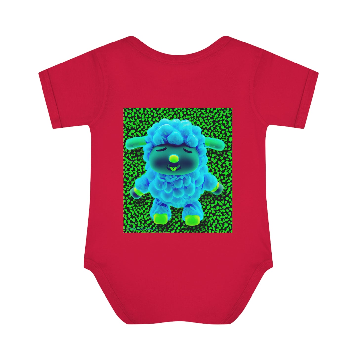 Infant Baby Rib Bodysuit - Deep Blue Sheep 0001
