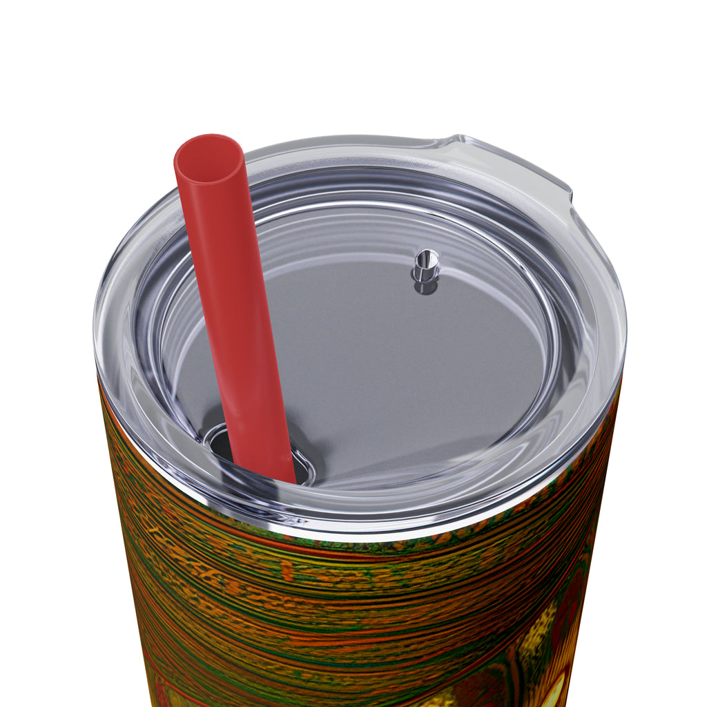 Skinny Tumbler with Straw, 20oz - Cafe Table Shadows 0001
