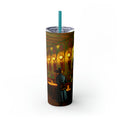 Skinny Tumbler with Straw, 20oz - Cafe Table Shadows 0001