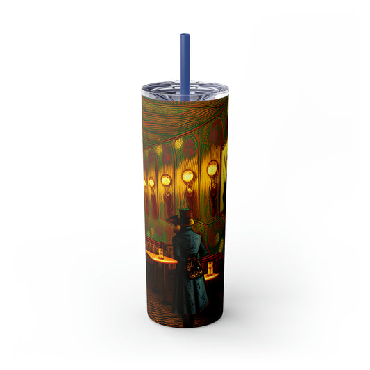 Skinny Tumbler with Straw, 20oz - Cafe Table Shadows 0001