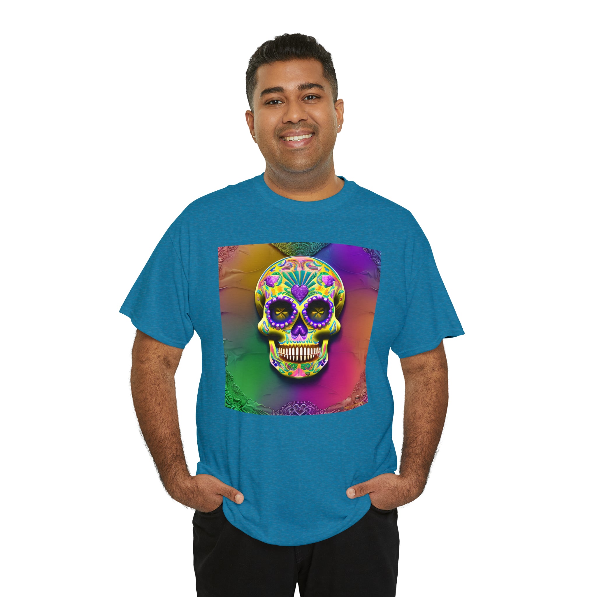 Unisex Heavy Cotton Tee - Sugar Skull 0002