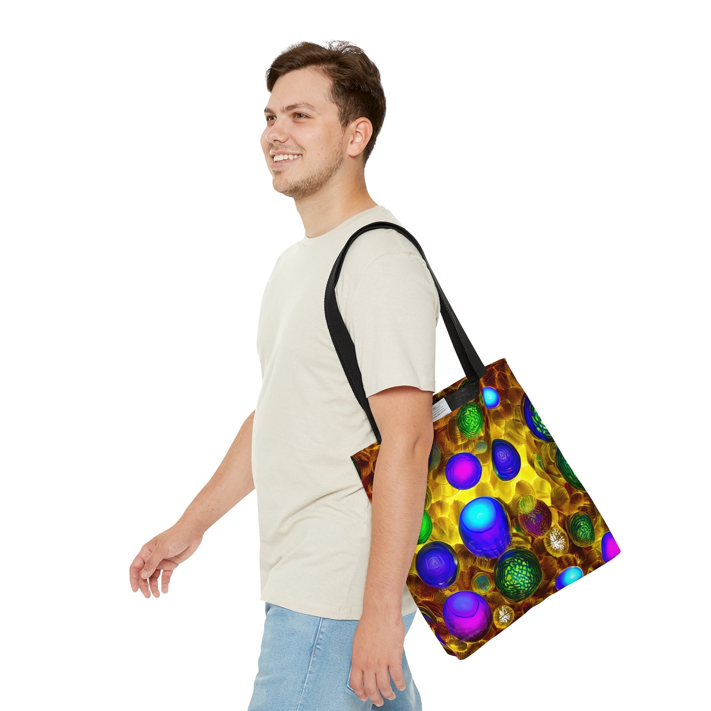 Tote Bag (AOP) - 3D Vibrant Circles 0001
