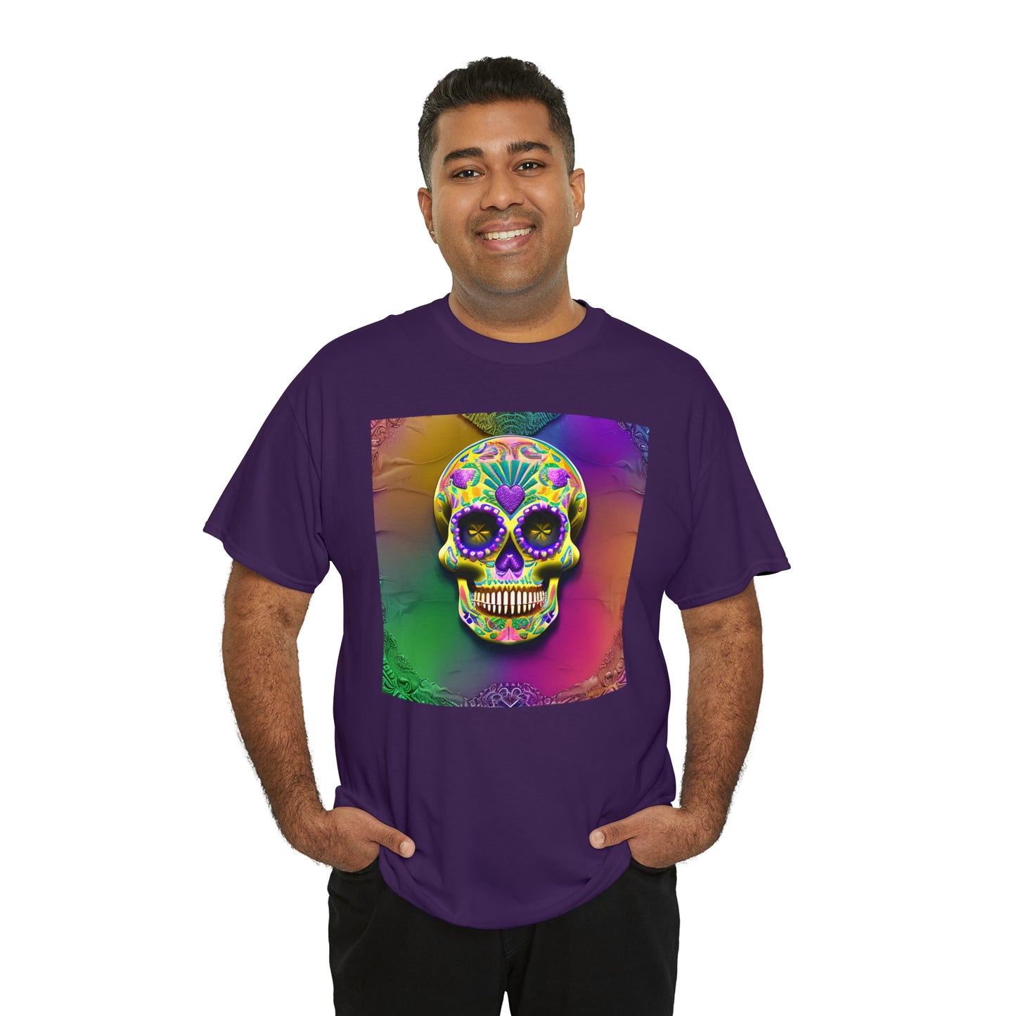 Unisex Heavy Cotton Tee - Sugar Skull 0002