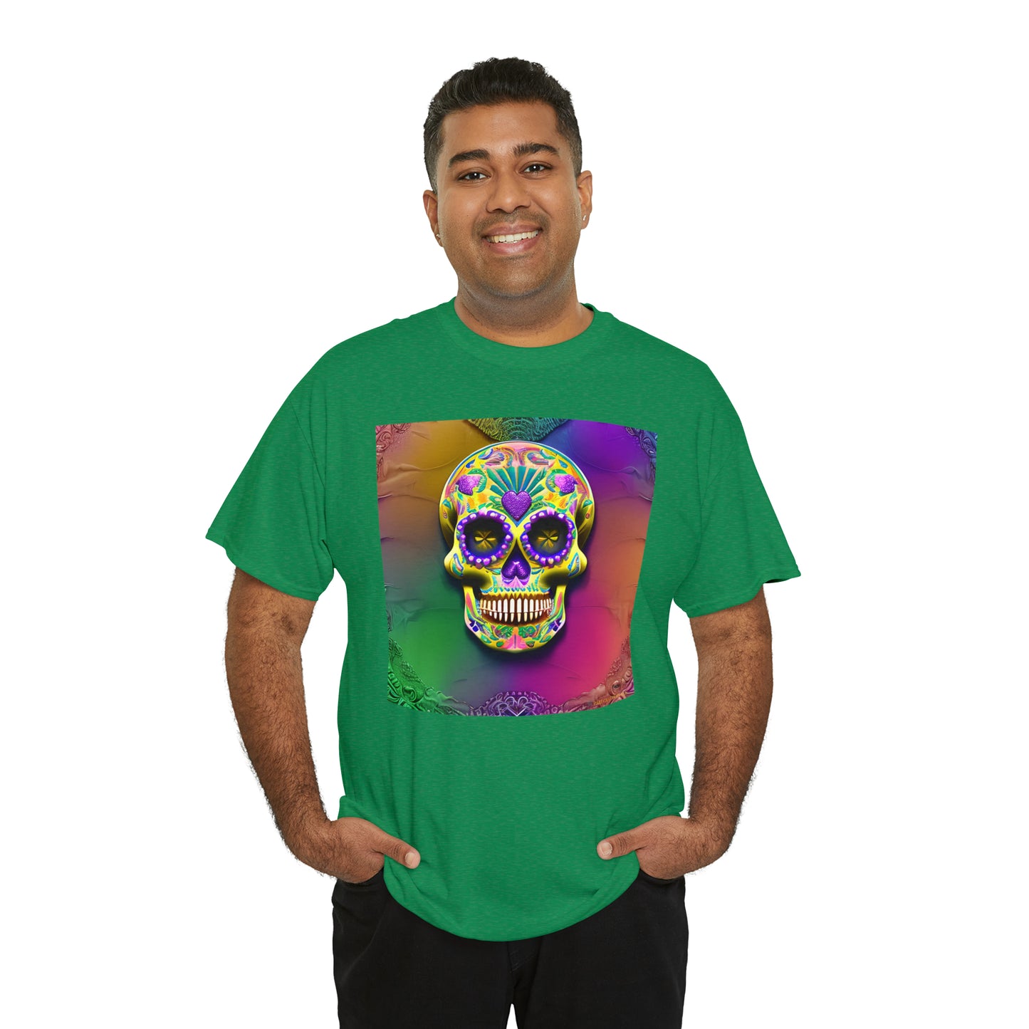Unisex Heavy Cotton Tee - Sugar Skull 0002