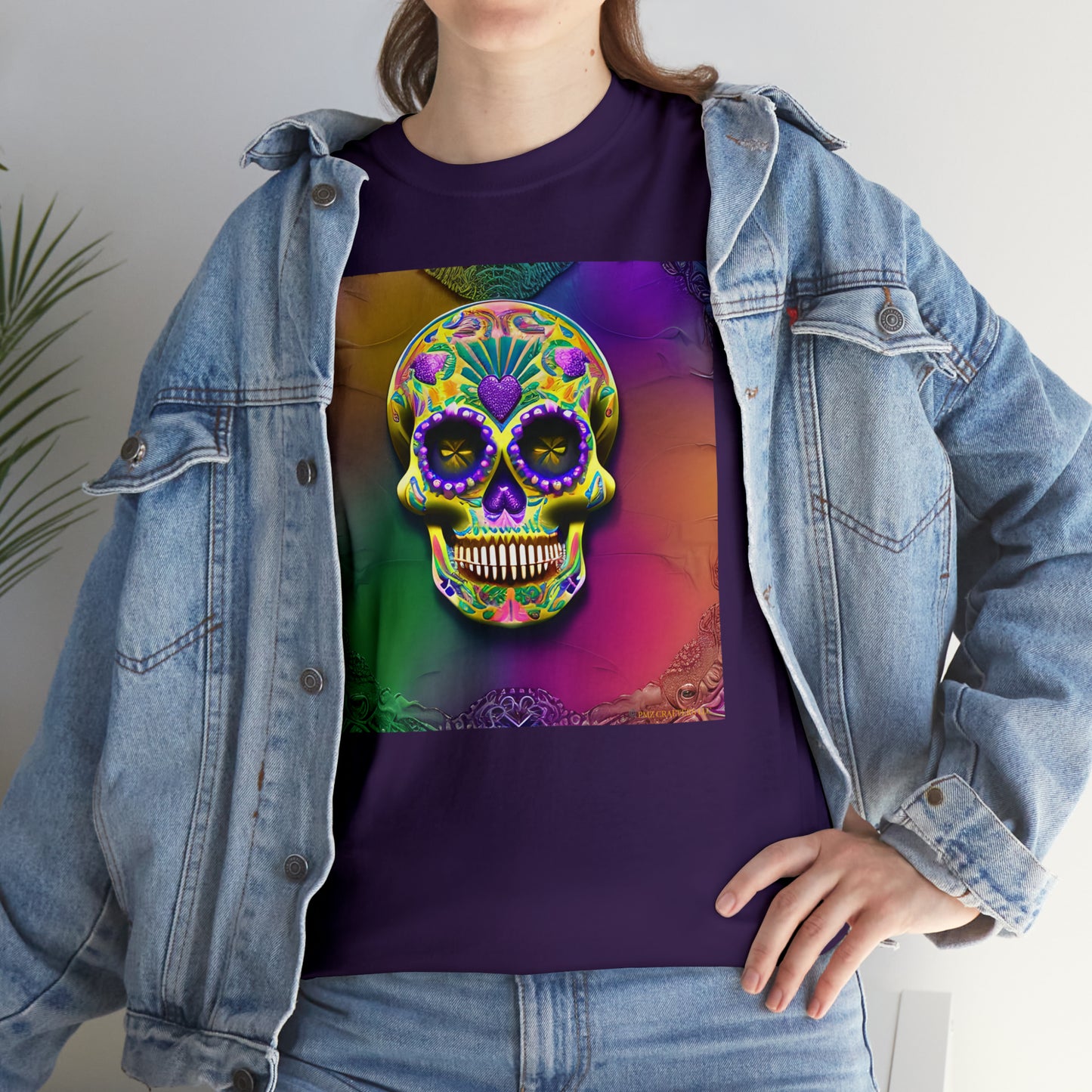 Unisex Heavy Cotton Tee - Sugar Skull 0002
