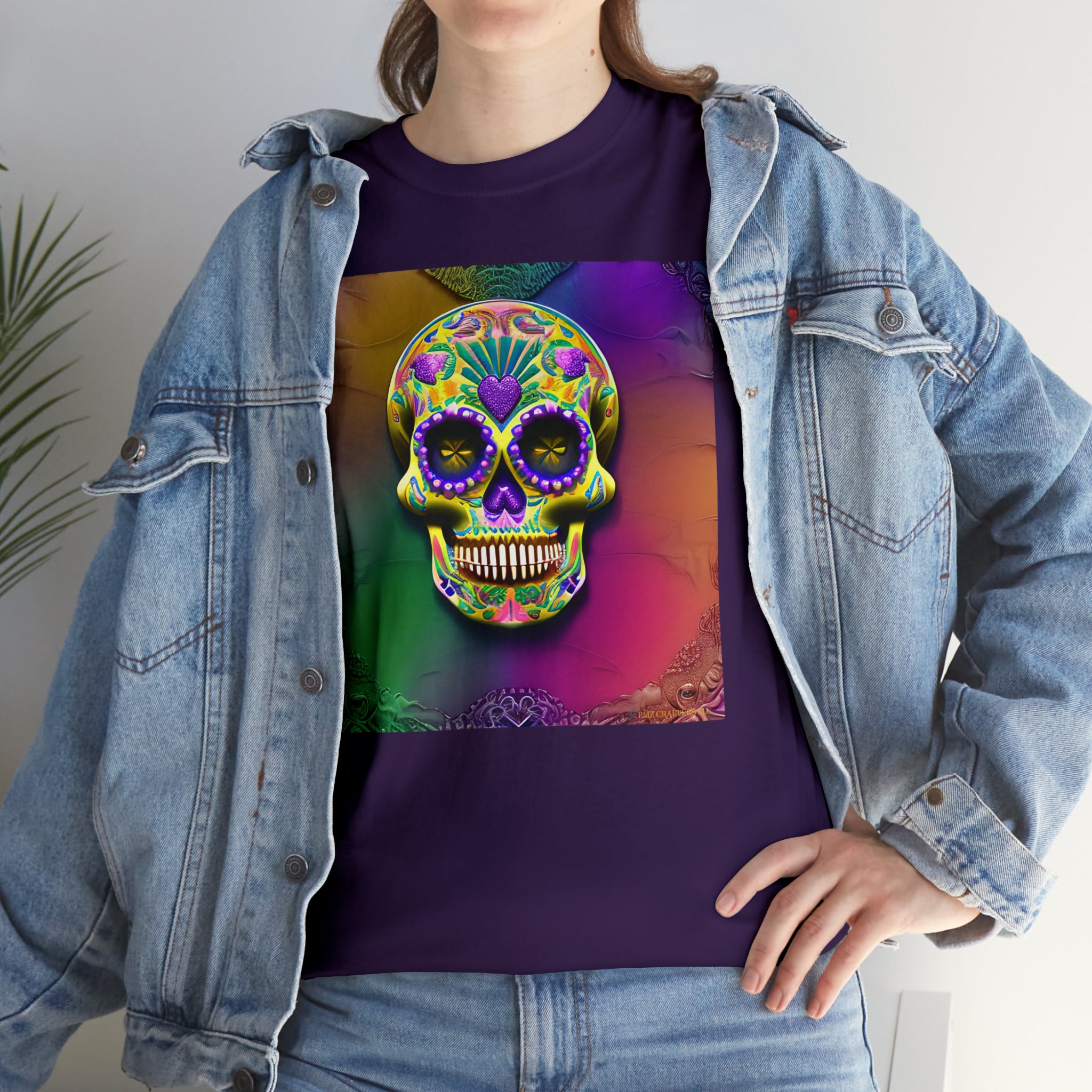 Unisex Heavy Cotton Tee - Sugar Skull 0002