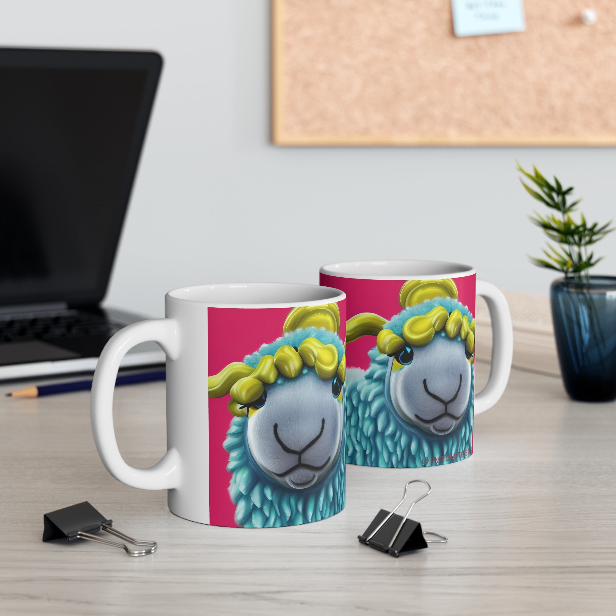 Ceramic Mug 11oz - Blue Sheep 0001