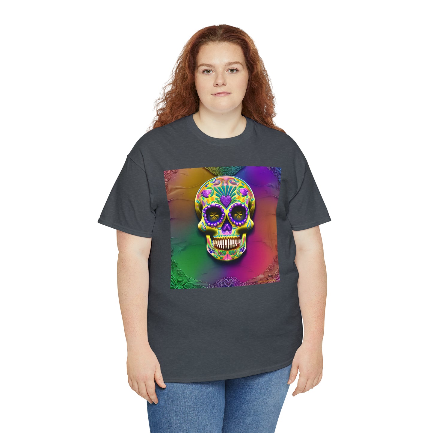 Unisex Heavy Cotton Tee - Sugar Skull 0002
