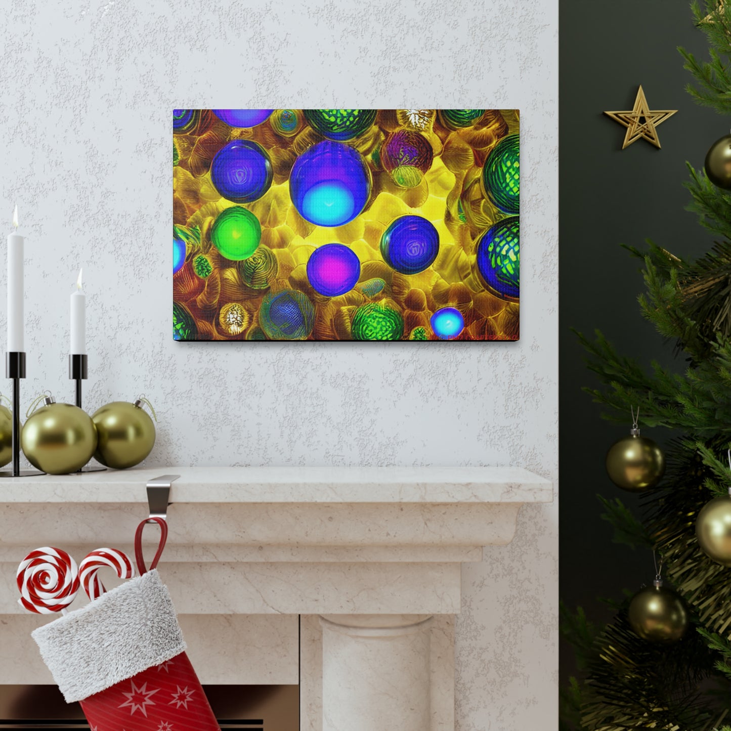 Canvas Gallery Wraps - 3D Vibrant Circles 0001