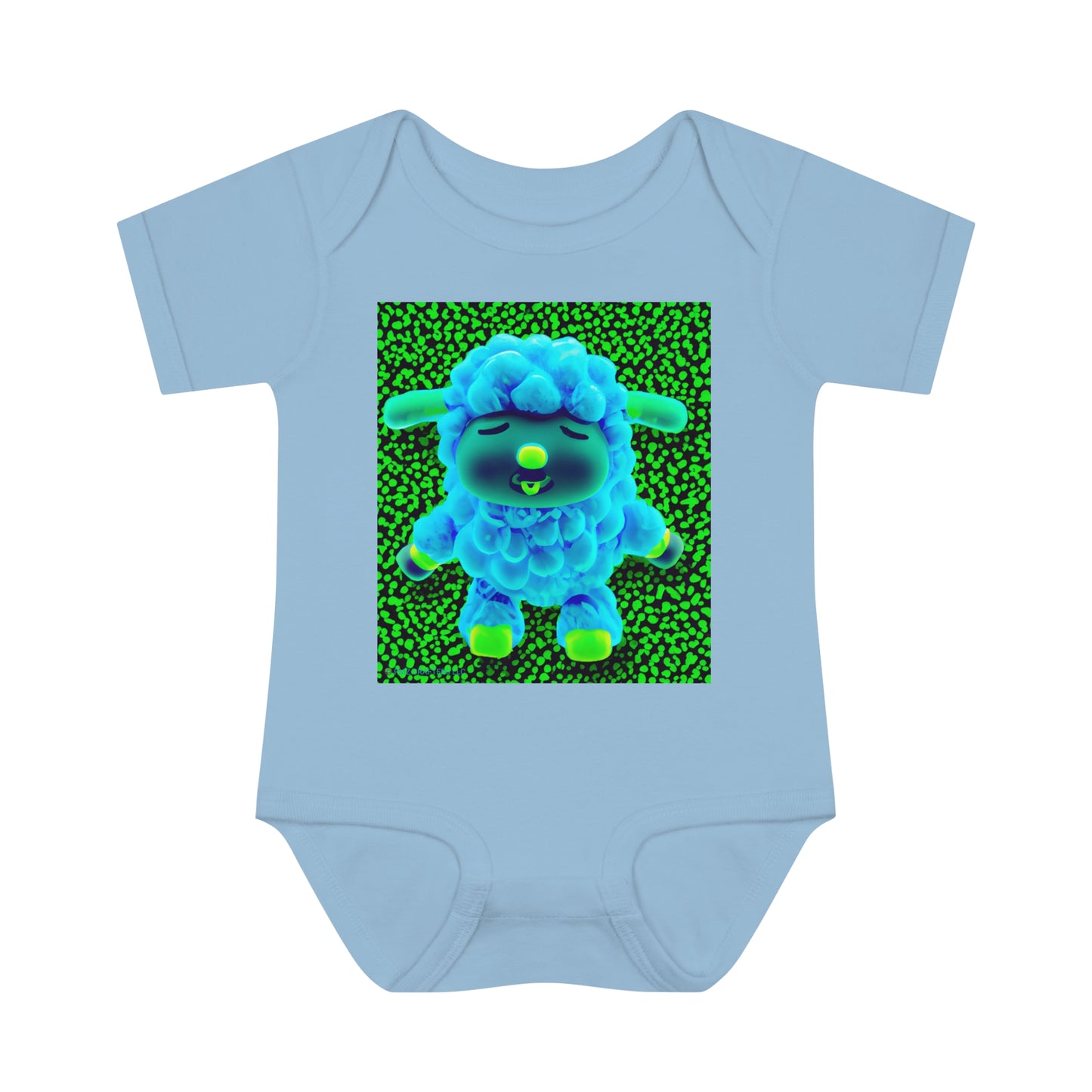 Infant Baby Rib Bodysuit - Deep Blue Sheep 0001