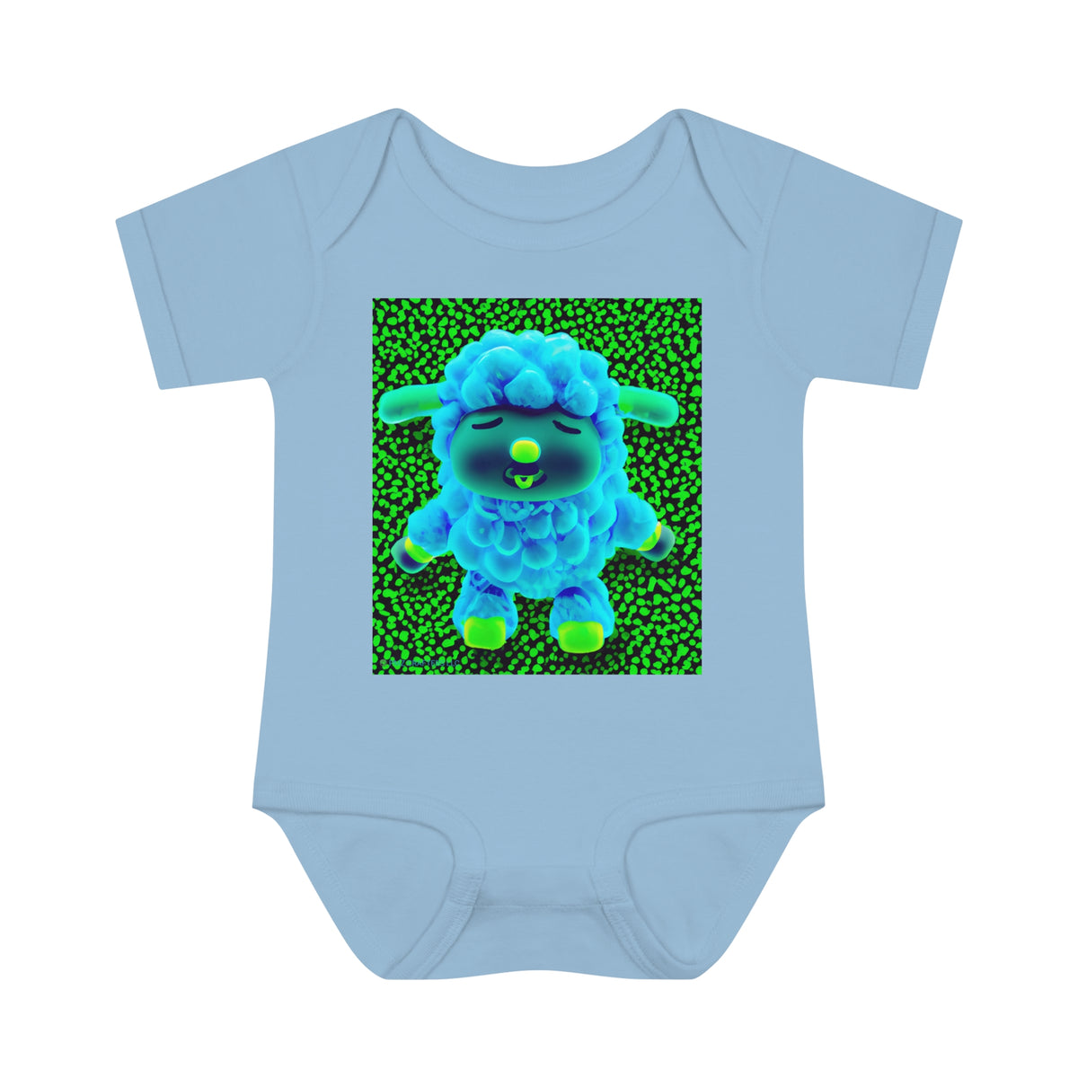 Infant Baby Rib Bodysuit - Deep Blue Sheep 0001
