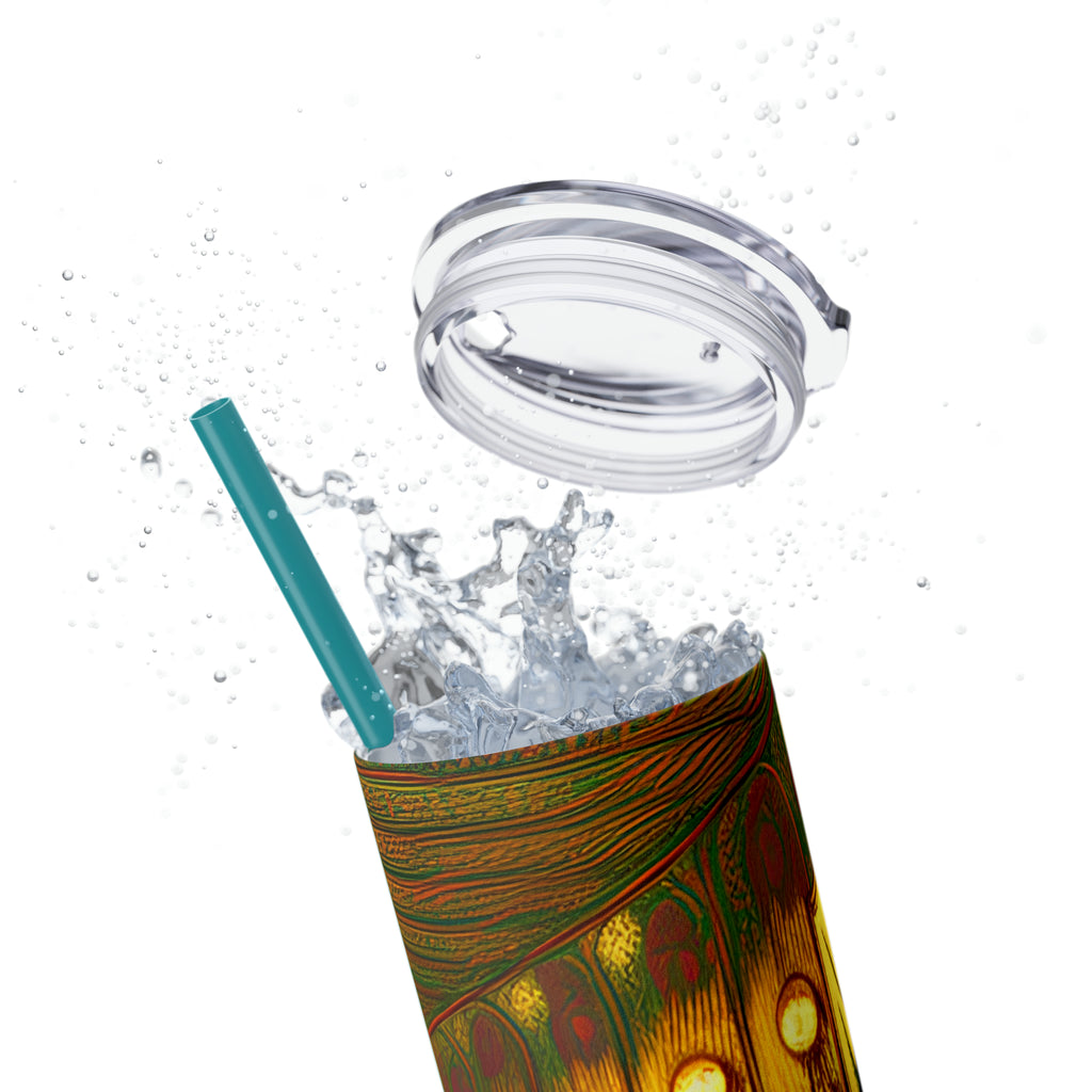 Skinny Tumbler with Straw, 20oz - Cafe Table Shadows 0001