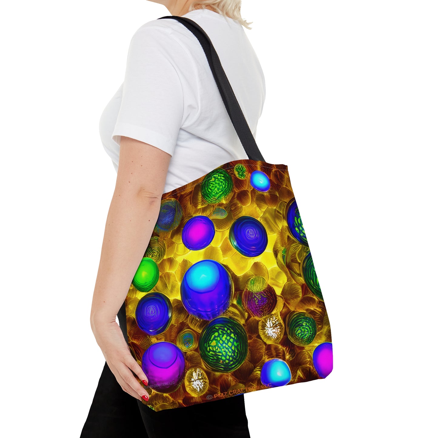 Tote Bag (AOP) - 3D Vibrant Circles 0001
