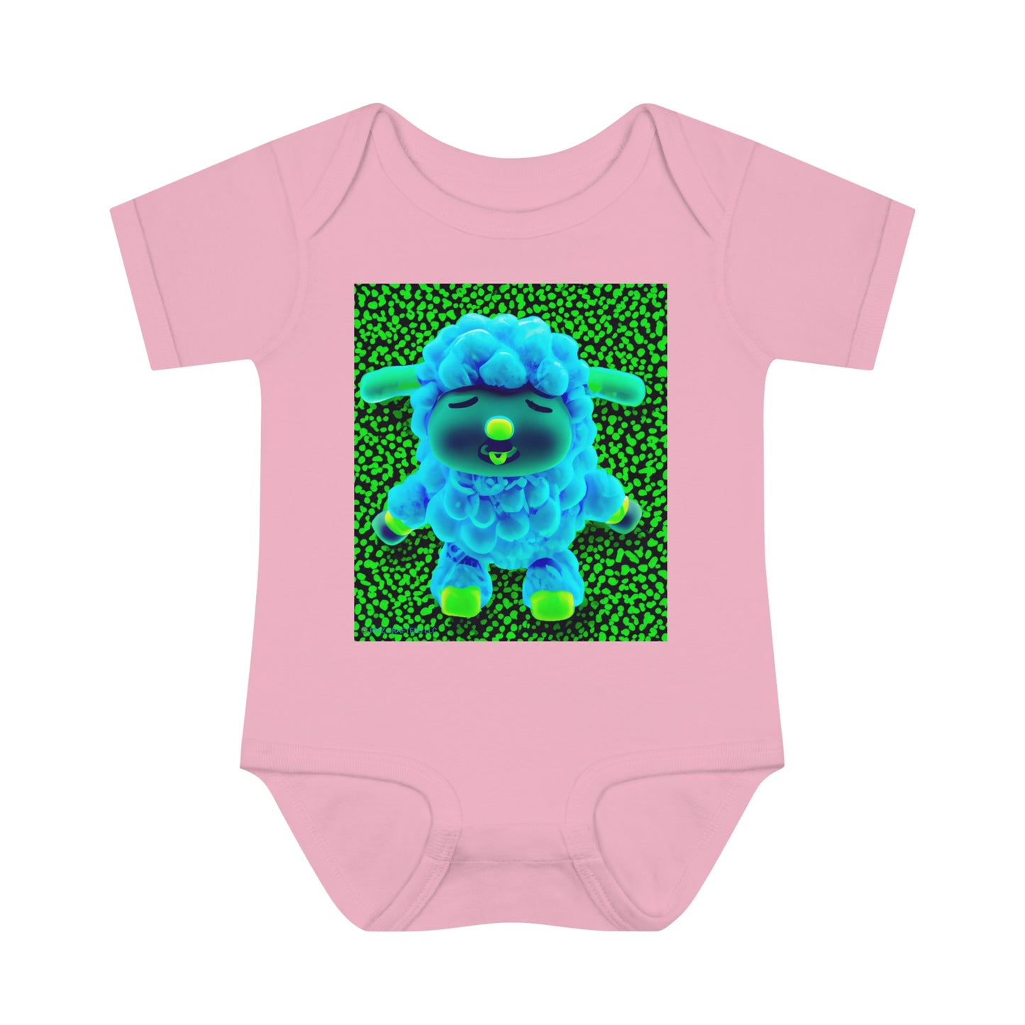 Infant Baby Rib Bodysuit - Deep Blue Sheep 0001