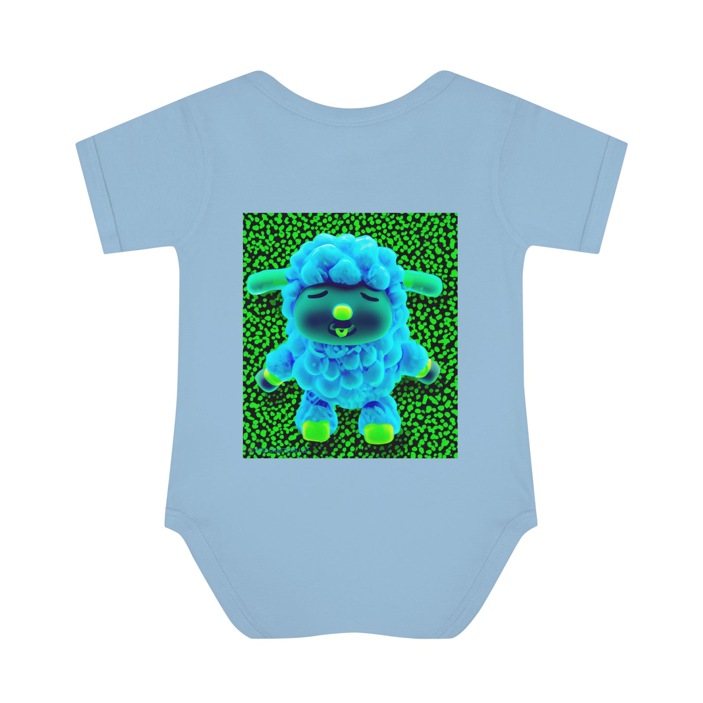 Infant Baby Rib Bodysuit - Deep Blue Sheep 0001