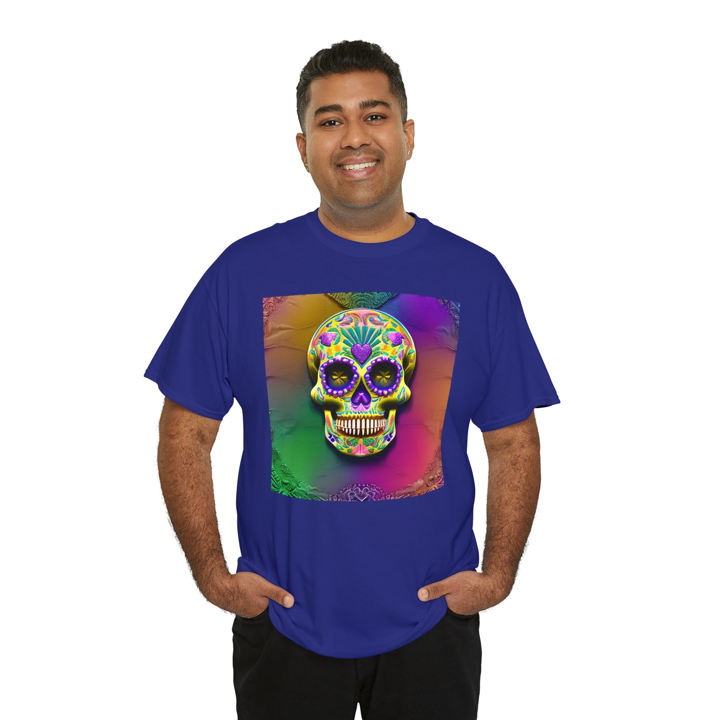 Unisex Heavy Cotton Tee - Sugar Skull 0002