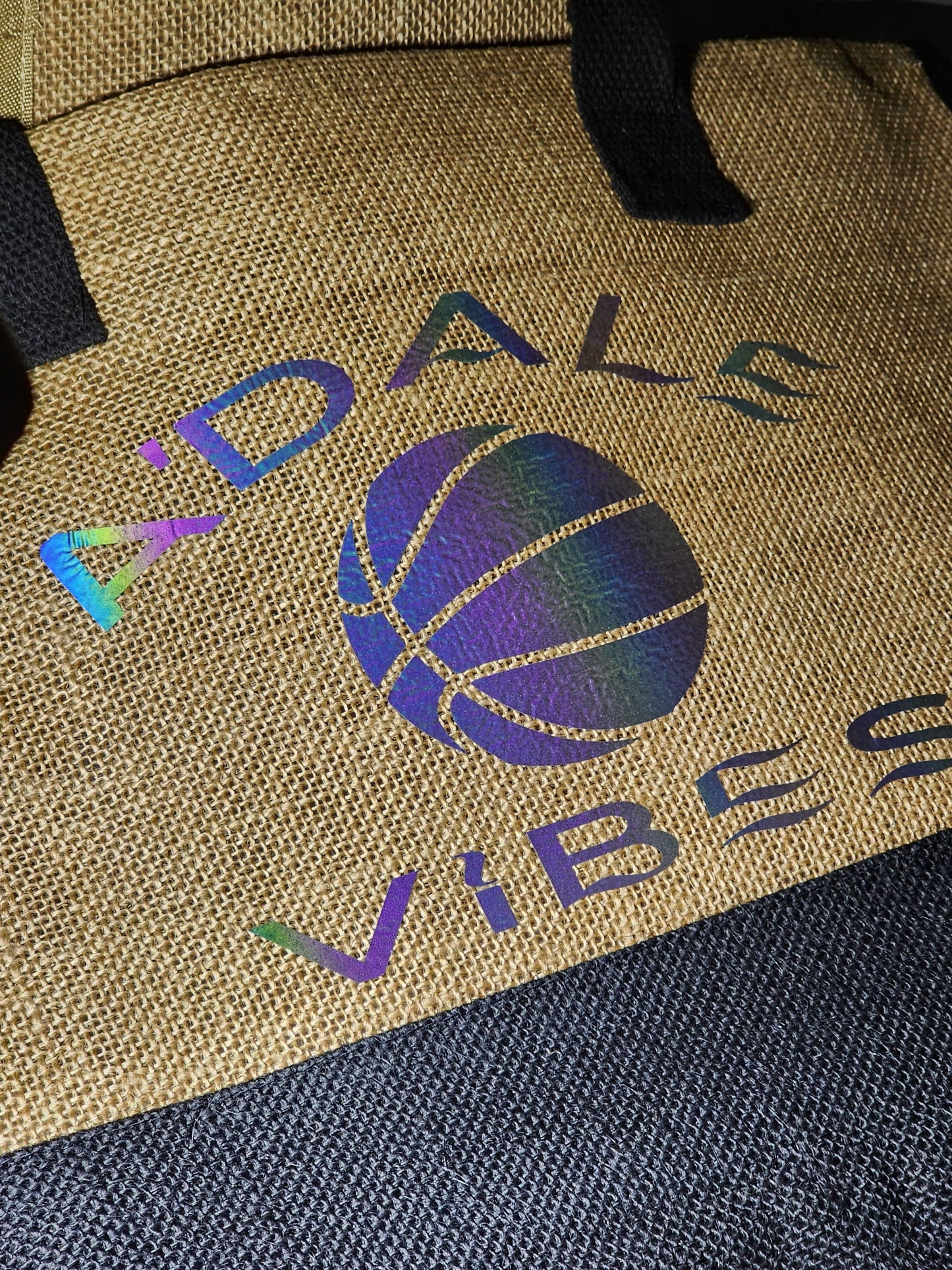 Customized Jute Tote -  A'Dale Vibes - Sports 0001