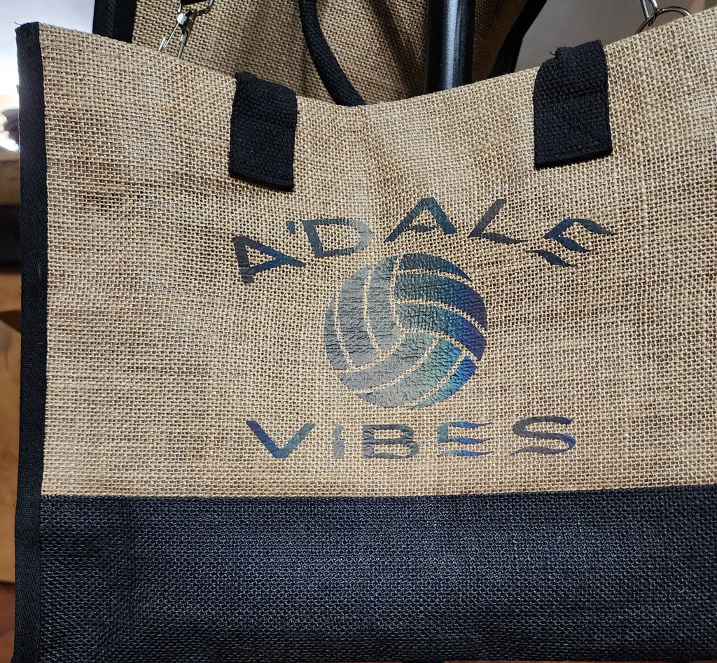 Customized Jute Tote -  A'Dale Vibes - Sports 0001
