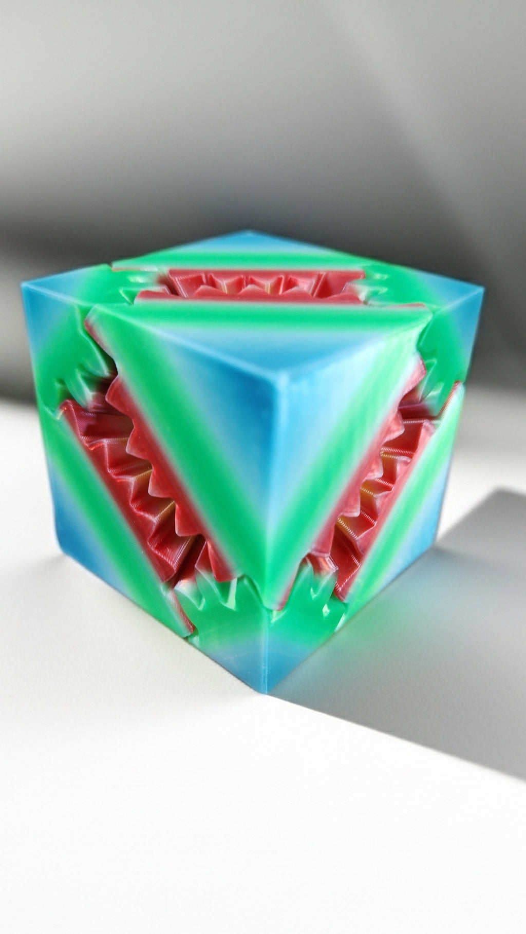 Fidget Toy - Gear Cube - Green.Brown 001