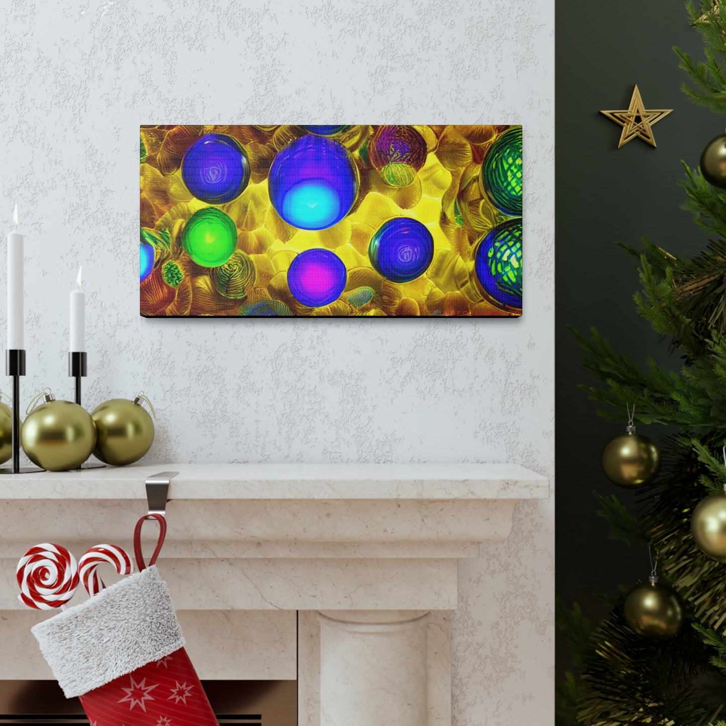 Canvas Gallery Wraps - 3D Vibrant Circles 0001