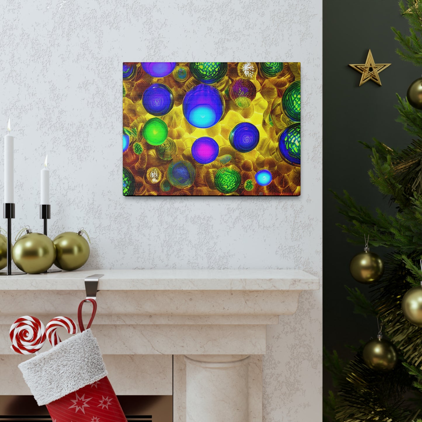 Canvas Gallery Wraps - 3D Vibrant Circles 0001