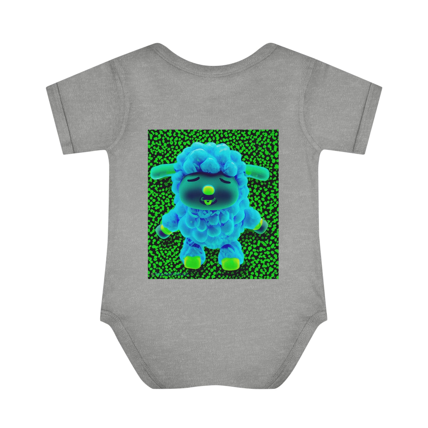 Infant Baby Rib Bodysuit - Deep Blue Sheep 0001