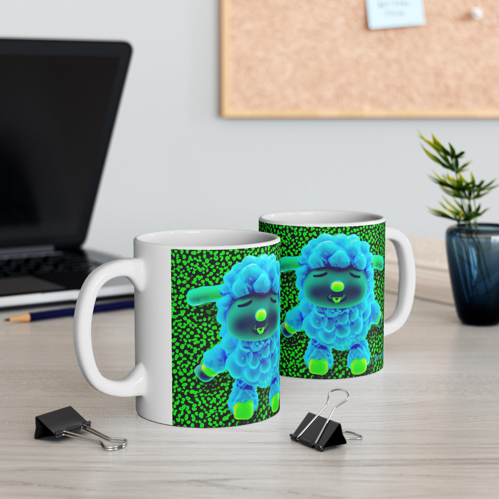 Ceramic Mug 11oz - Deep Blue Sheep 0001
