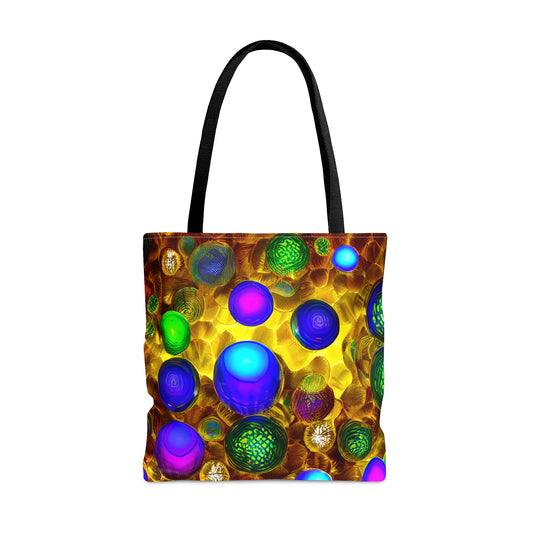 Tote Bag (AOP) - 3D Vibrant Circles 0001