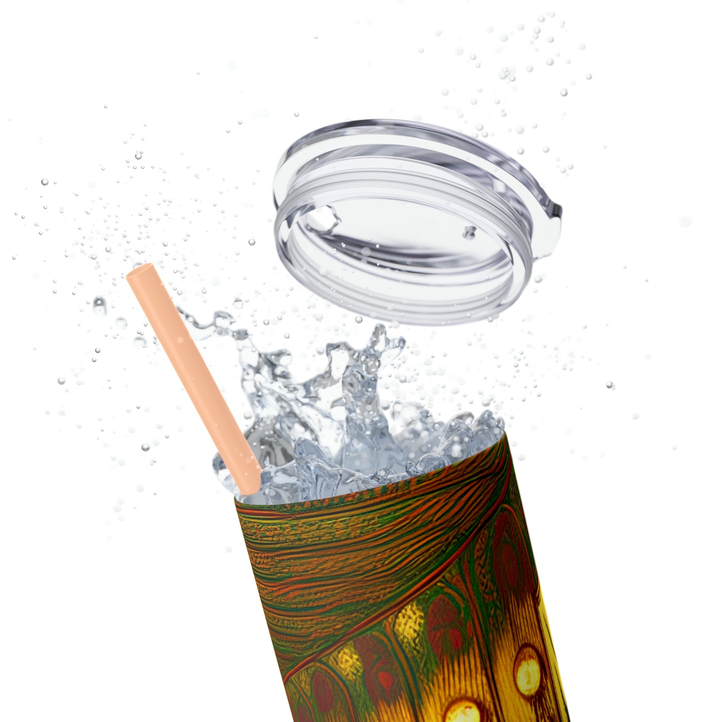 Skinny Tumbler with Straw, 20oz - Cafe Table Shadows 0001
