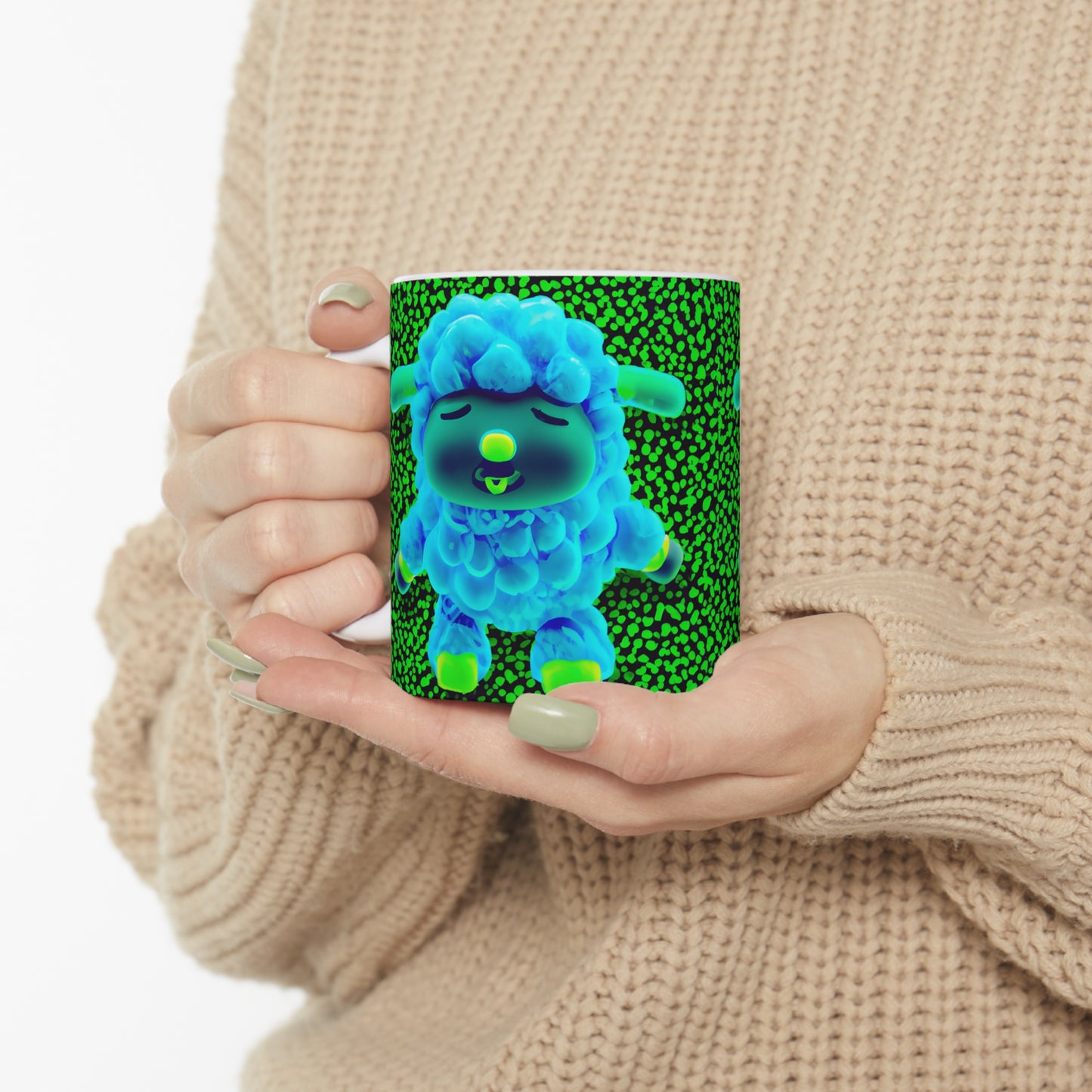 Ceramic Mug 11oz - Deep Blue Sheep 0001