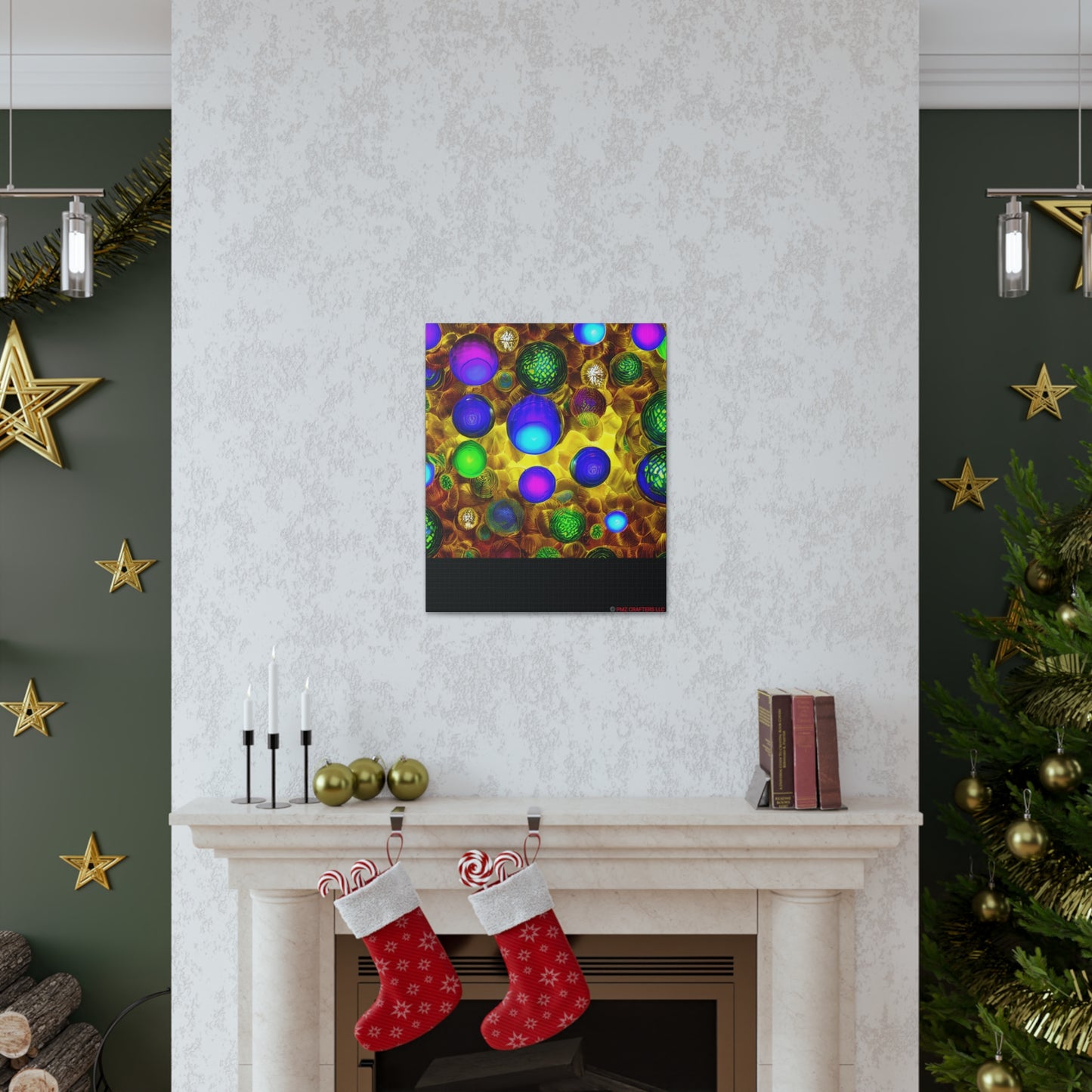 Canvas Gallery Wraps - 3D Vibrant Circles 0001