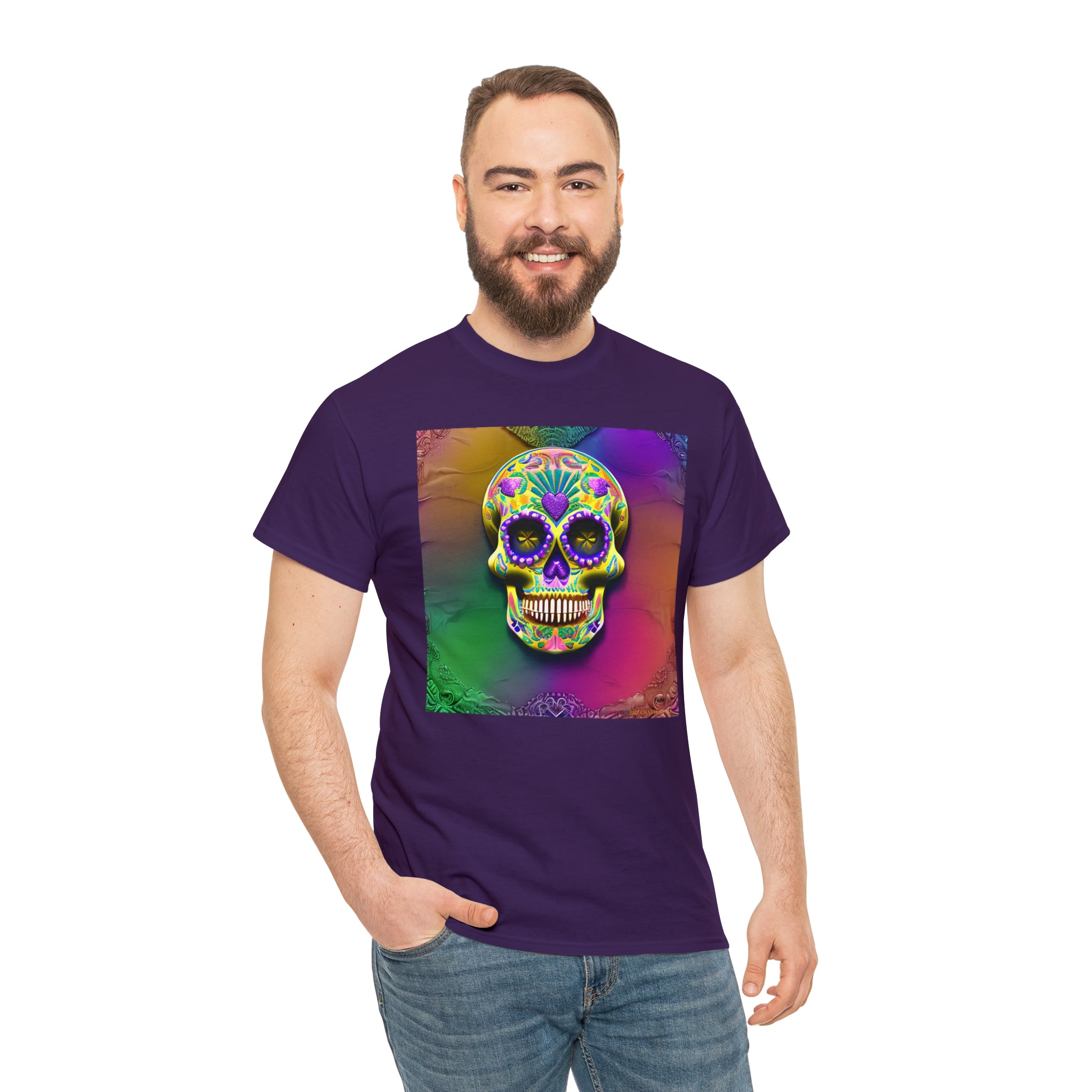 Unisex Heavy Cotton Tee - Sugar Skull 0002