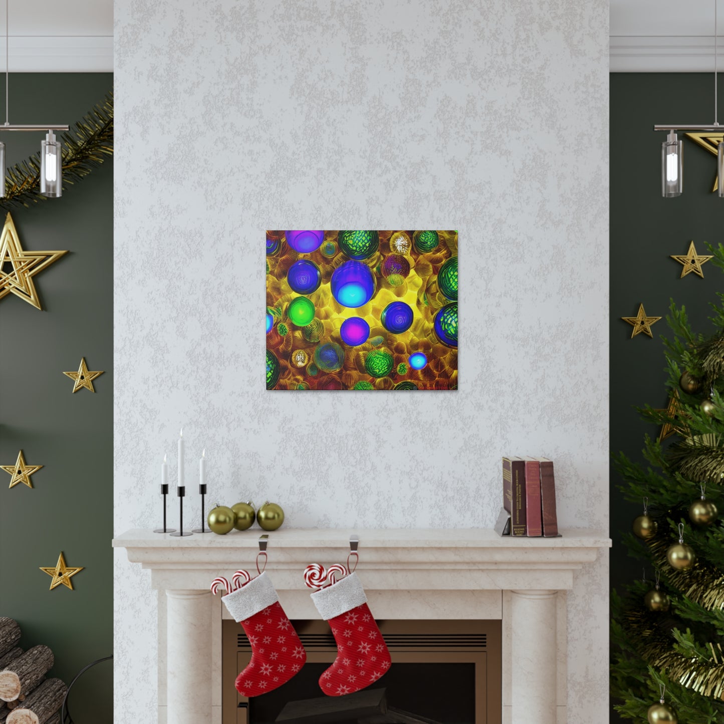 Canvas Gallery Wraps - 3D Vibrant Circles 0001