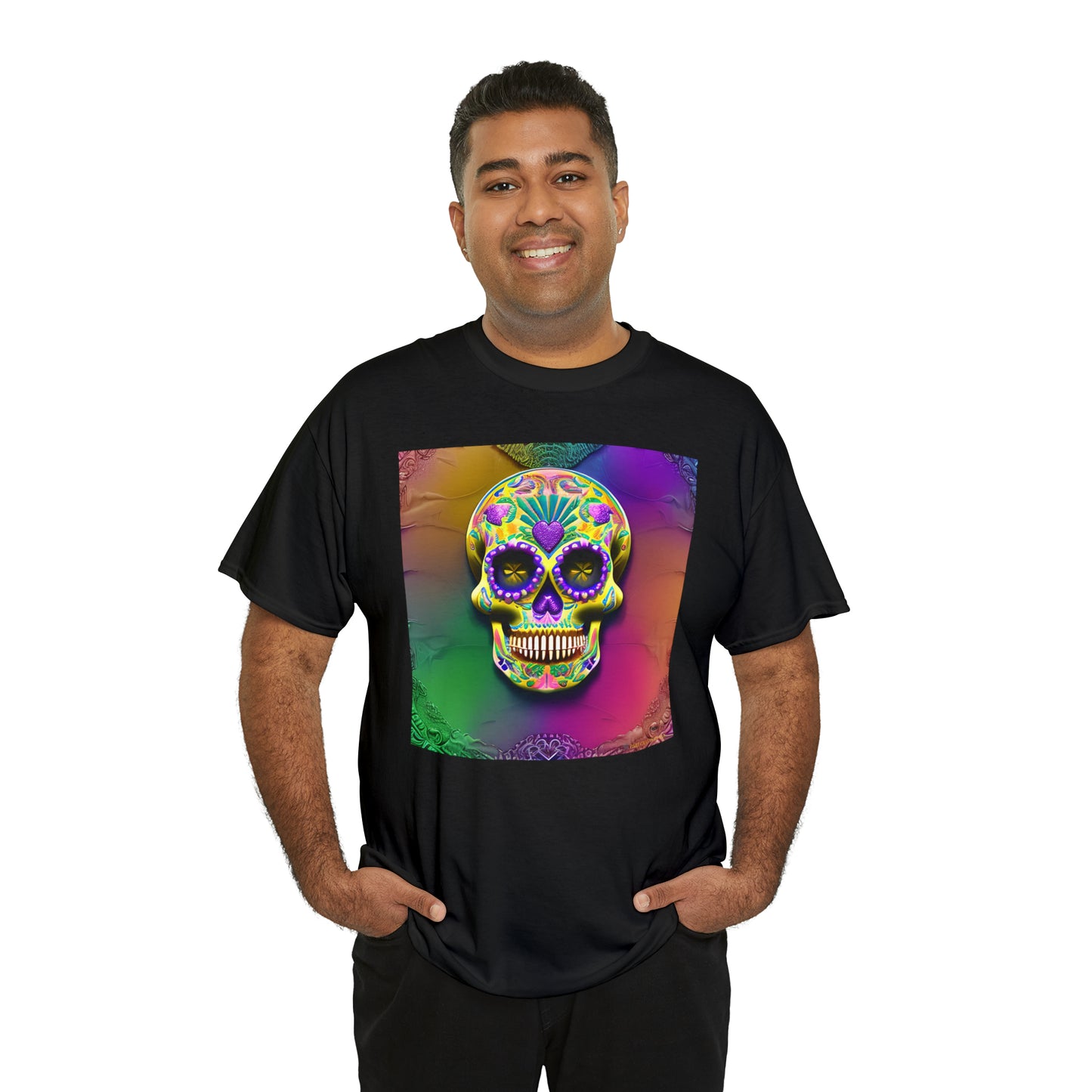 Unisex Heavy Cotton Tee - Sugar Skull 0002