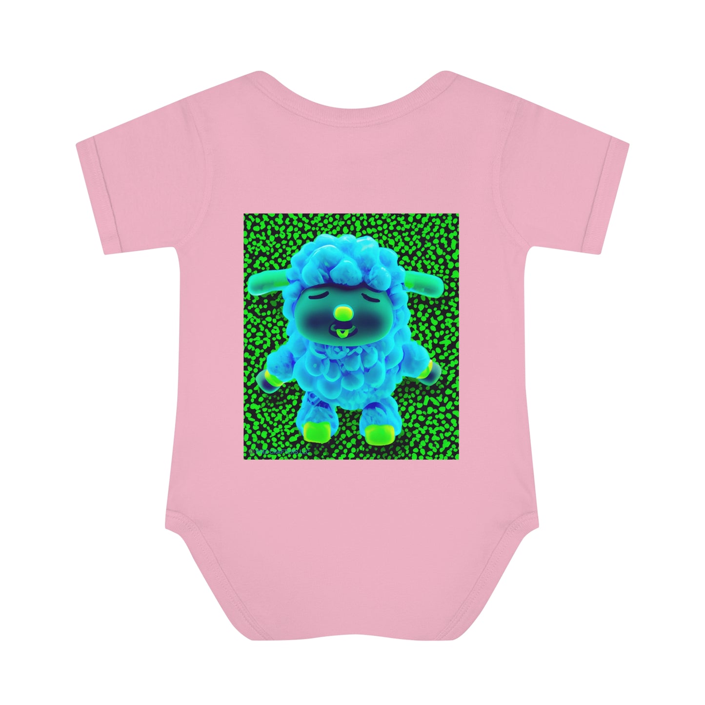 Infant Baby Rib Bodysuit - Deep Blue Sheep 0001