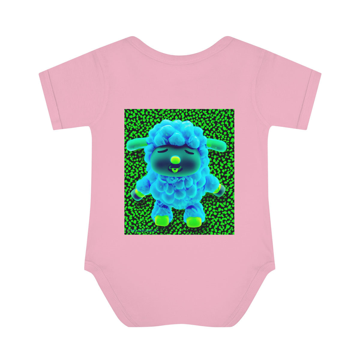 Infant Baby Rib Bodysuit - Deep Blue Sheep 0001