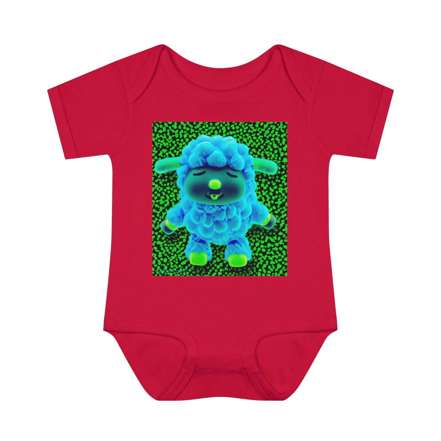 Infant Baby Rib Bodysuit - Deep Blue Sheep 0001