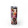 Skinny Tumbler with Straw, 20oz - Flower Cow 0001