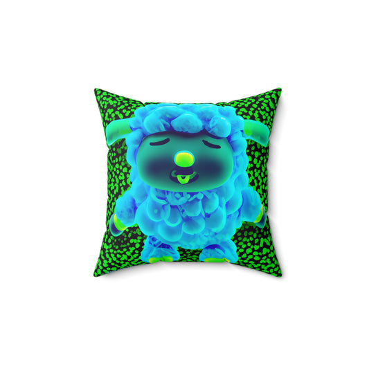 Spun Polyester Square Pillow -  Deep Blue Sheep 0001